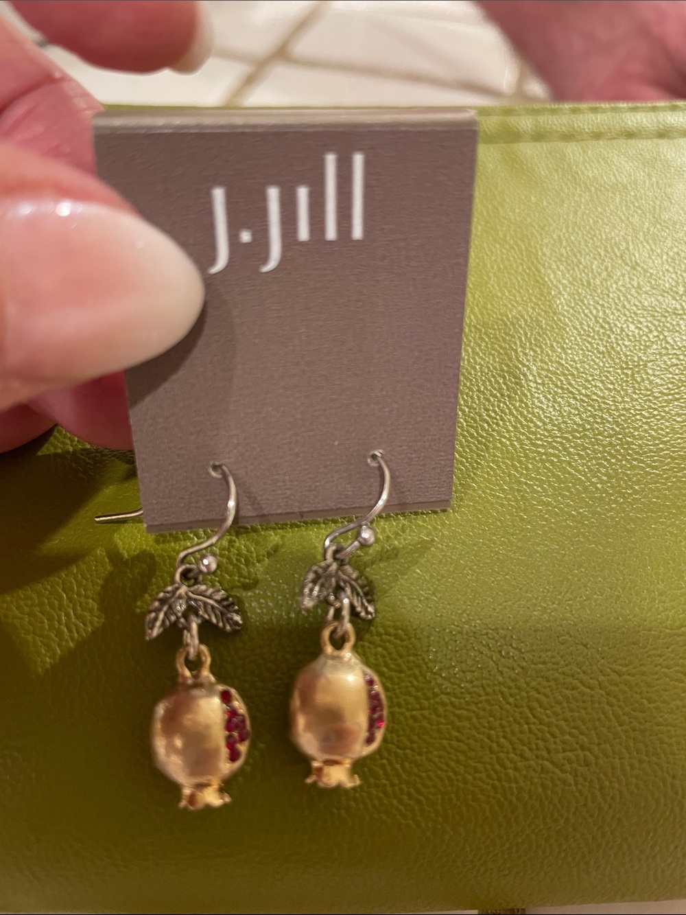 J. Jill pomegranate drop pierced earrings, NWT